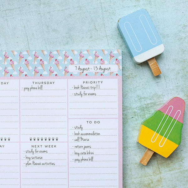 Ice Cream - Weekly Planner Notepad - Peachly Australia